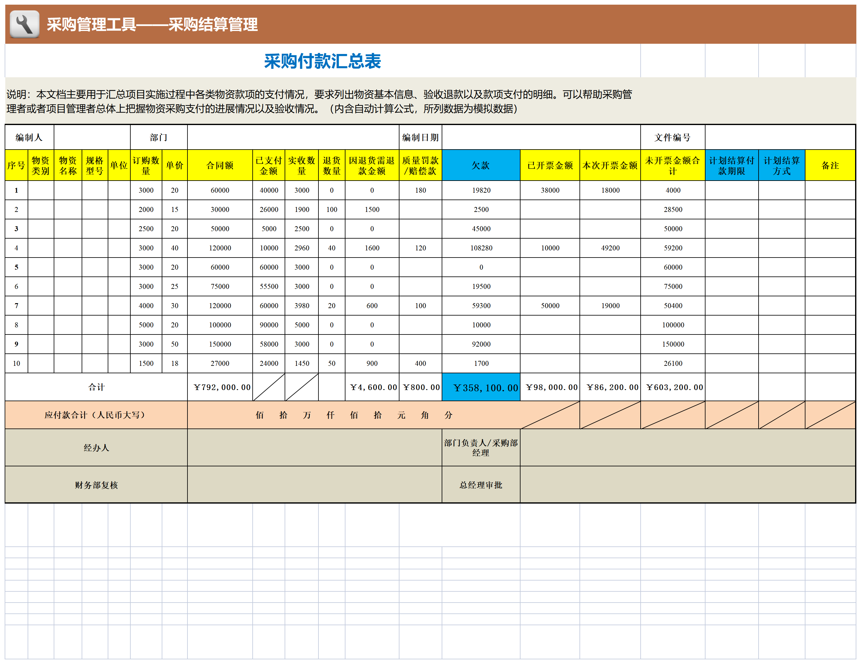 86 采购付款汇总表_工具表格.png