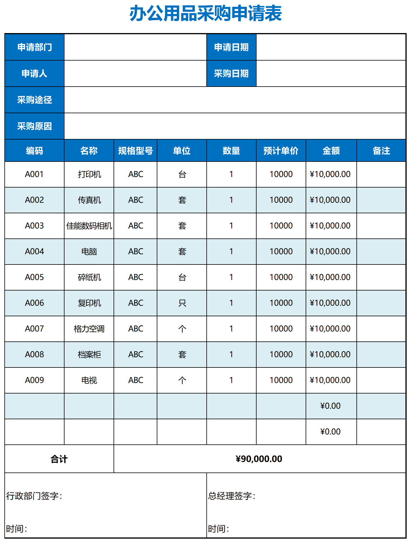 129 办公用品采购申请表Excel模板_采购申请.png